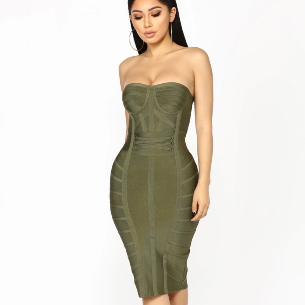 Fashion Nova “Give Me A Hint Bandage Dress”